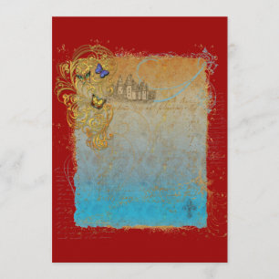 Cartes d'invitation de château de conte de fée de 