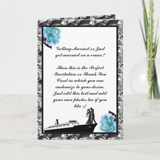 Cartes d'invitation de croisière de mariage et car (Devant)