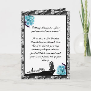Cartes d'invitation de croisière de mariage et car