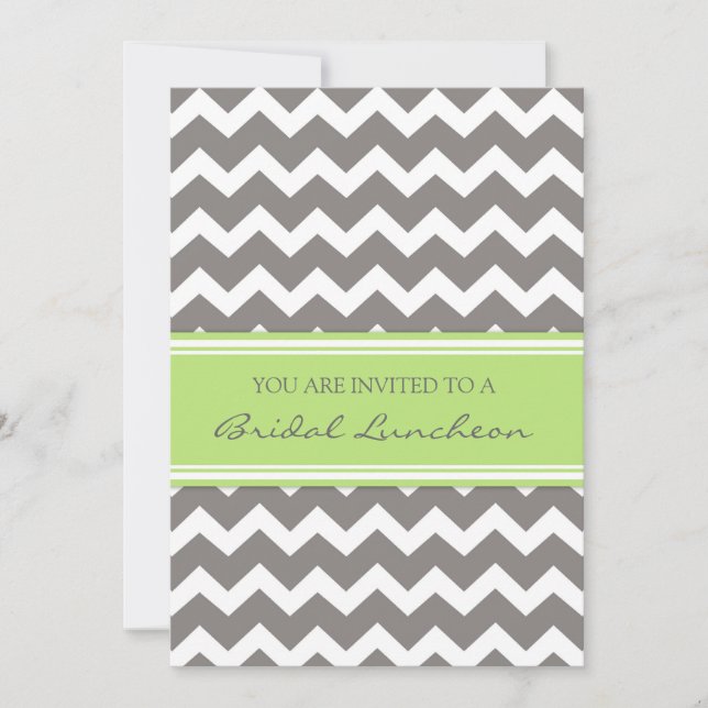 Cartes d'invitation de déjeuner de mariage Lime Gr (Devant)