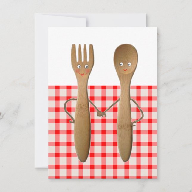 Cartes d'invitation de douche de mariage de cuisin (Devant)