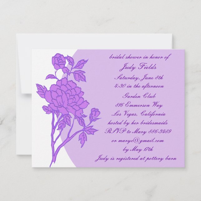 Cartes d'invitation de douche de mariage personnal (Devant)