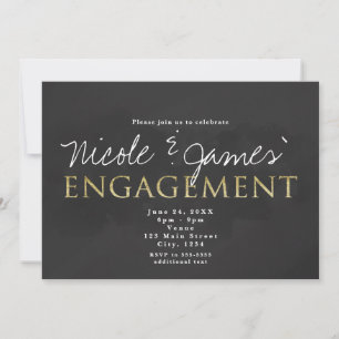 Cartes d'invitation de douche d'engagement gris fo