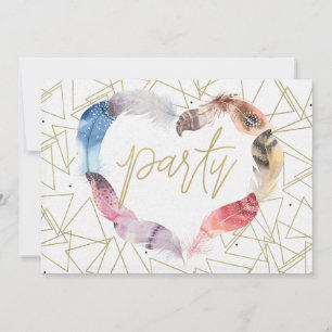 Cartes d'invitation de fête d'anniversaire à cœur 