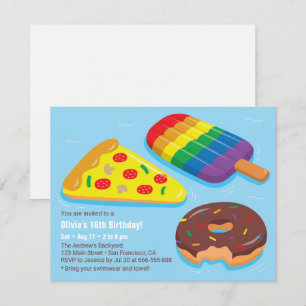 Cartes d'invitation de fête d'anniversaire avec ra
