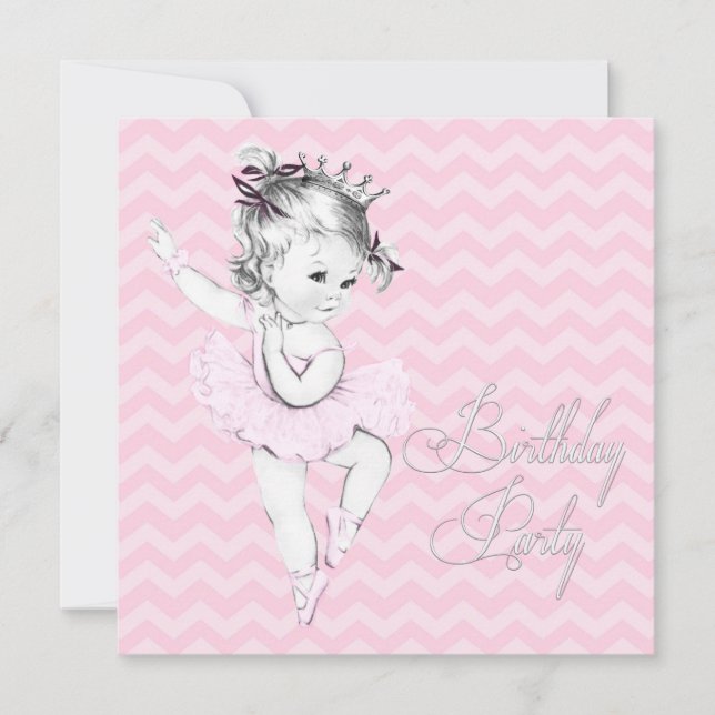 Cartes d'invitation de fête d'anniversaire de ball (Devant)