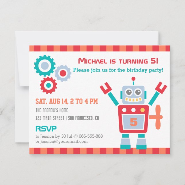 Cartes d'invitation de fête d'anniversaire de joue (Devant)