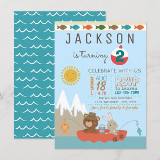 Cartes d'invitation de fête d'anniversaire de pêch