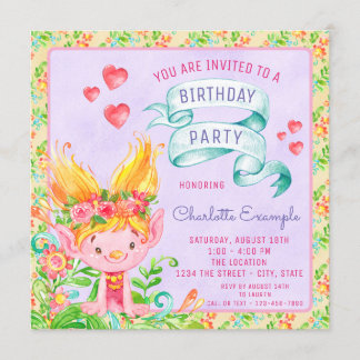Cartes d'invitation de fête d'anniversaire de Trol