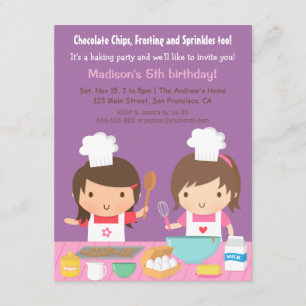 Cartes d'invitation de fête d'anniversaire pour Cu