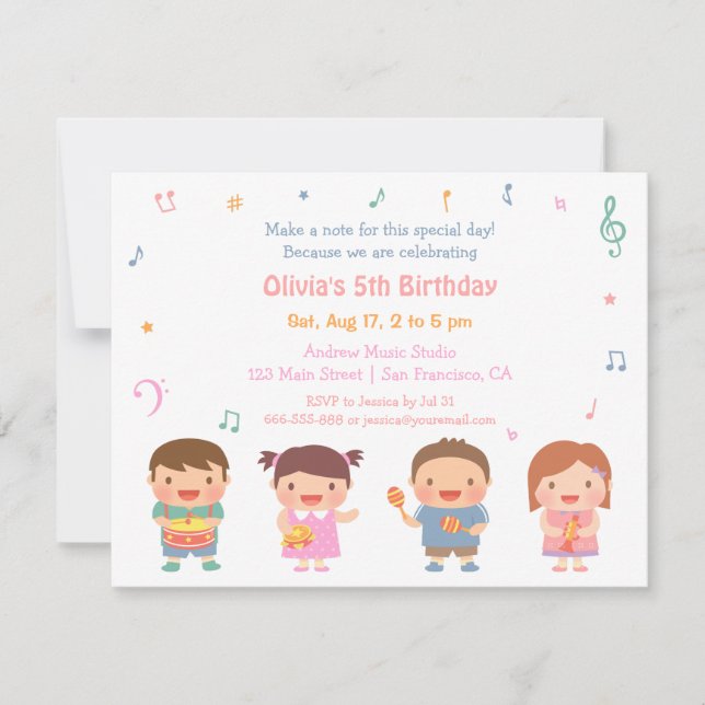 Cartes d'invitation de fête d'anniversaire pour en (Devant)