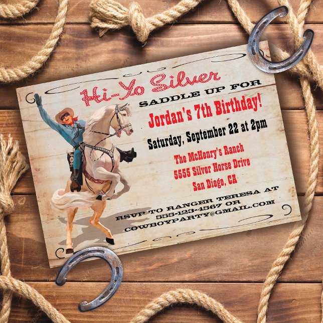 Cartes d'invitation de fête d'anniversaire Western (Créateur téléchargé)