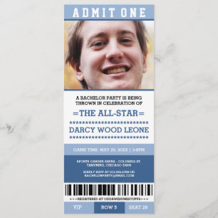 Cartes d'invitation de fête de bachelor avec bille