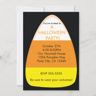 Cartes d'invitation de fête de maïs doux d'Hallowe