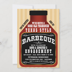 Cartes d'invitation de fête de style Texas BBQ