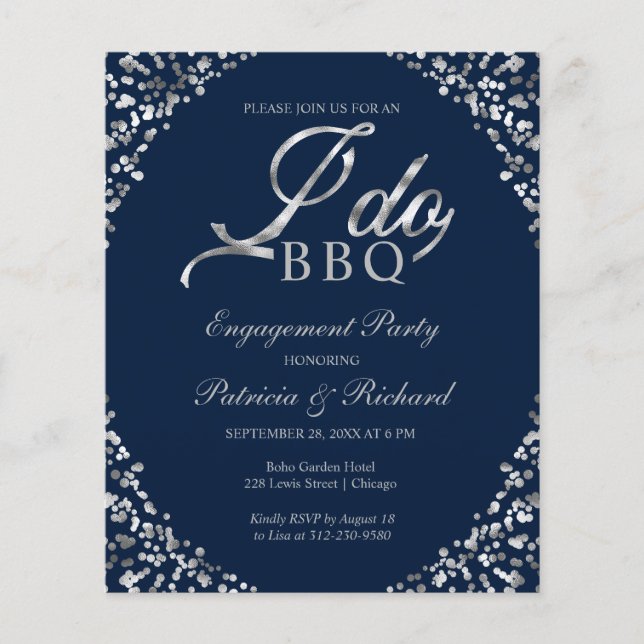 Cartes d'invitation de fête d'engagement Budget I  (Devant)