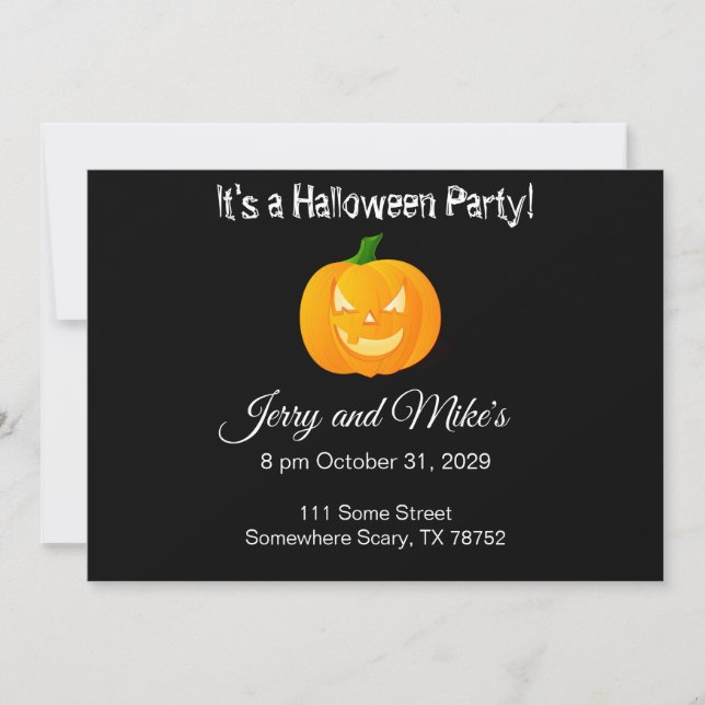 Cartes d'invitation de fête d'Halloween citrouille (Devant)