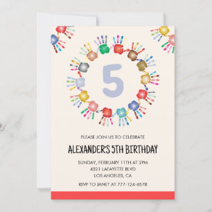 Cartes d'invitation de fête en couleur enfants pri
