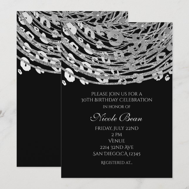 Cartes d'invitation de fête exotiques avec impress (Devant / Derrière)