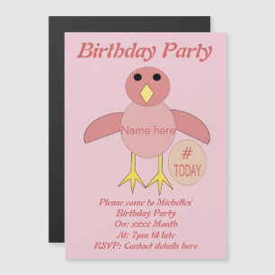 Cartes d'invitation de fête personnalisées Rose po