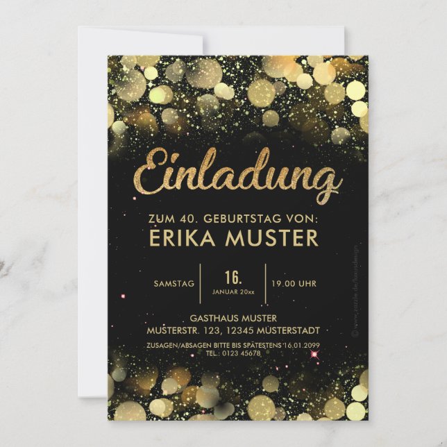 Cartes d'invitation de fête très élégantes pour le (Devant)