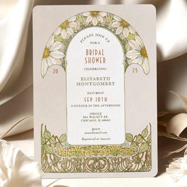 Cartes d'invitation de fiançailles aux marguerites (Créateur téléchargé)
