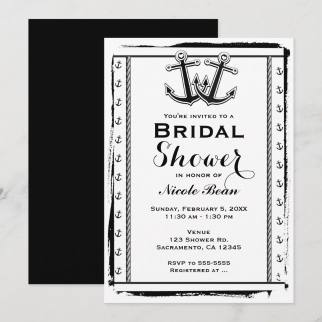 Cartes d'invitation de fiançailles avec thème d'am (Devant / Derrière)