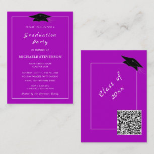 Cartes d'invitation de fin d'études avec QR Code E