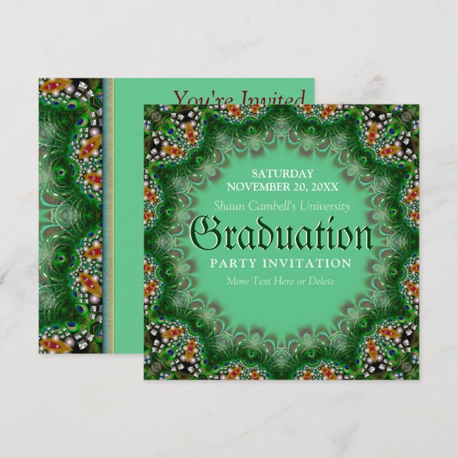 Cartes d'invitation de fin d'études Magic Garden G (Devant / Derrière)