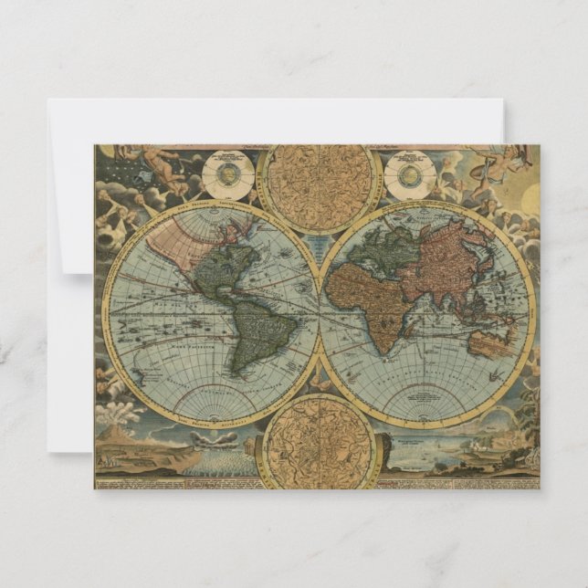 Cartes d'invitation de la carte de l'ancien monde (Devant)