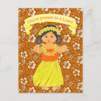 Cartes d'invitation de Luau ~ Hawaii Hula Party