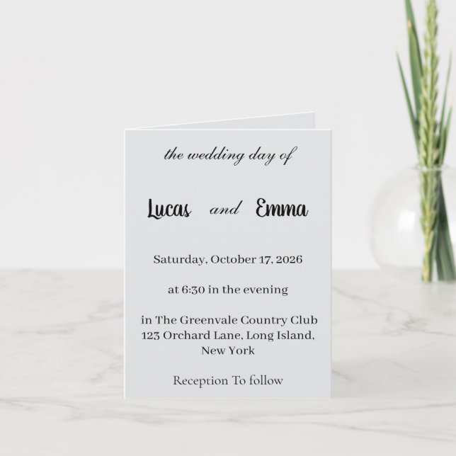cartes d'invitation de mariage  (Devant)