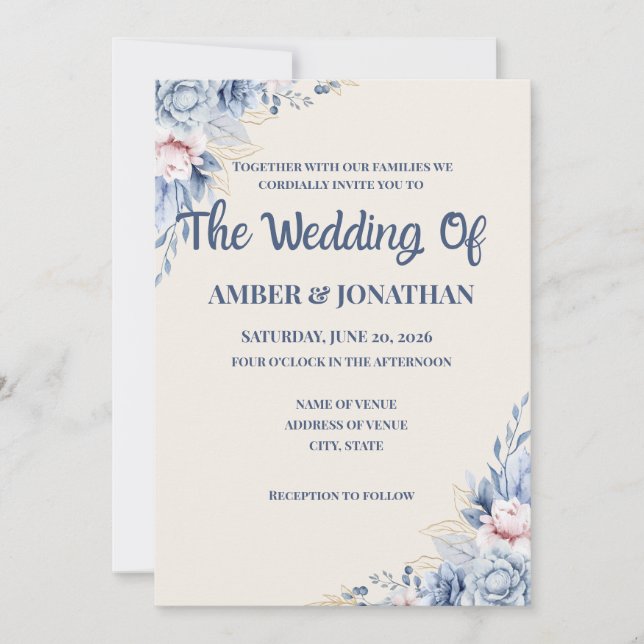Cartes d'invitation de mariage  (Devant)