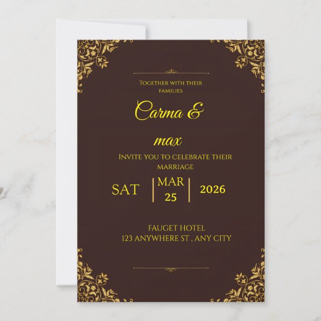 Cartes d'invitation de mariage  (Devant)