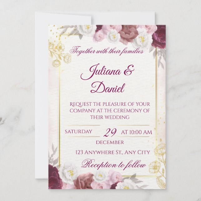 Cartes d'invitation de mariage (Devant)