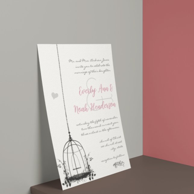 Cartes d'invitation de mariage à cage d'oiseau rus (Créateur téléchargé)