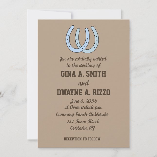 Cartes d'invitation de mariage à chevalon occident (Devant)