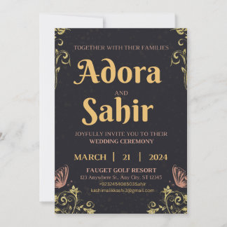 Cartes d'invitation de mariage à date à modifier