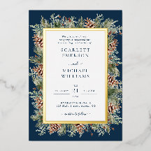 Cartes d'invitation de mariage à feuilles d'or ble