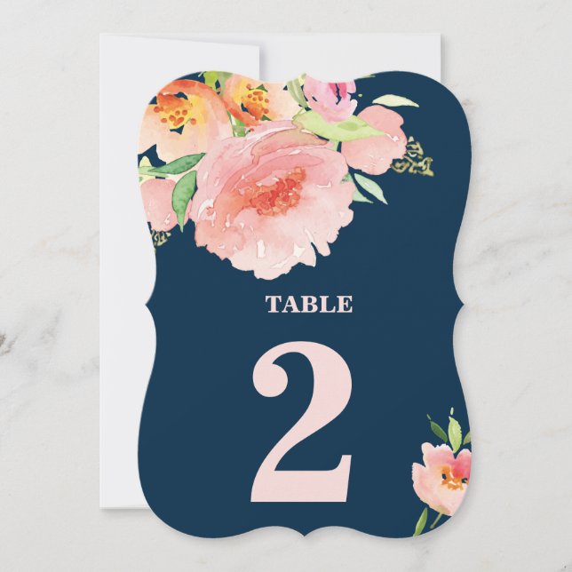 cartes d'invitation de mariage à fleurs aquarelles (Devant)
