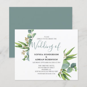 Cartes d'invitation de mariage à la végétation bot