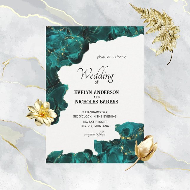 Cartes d'invitation de mariage à l'aquarelle Anast (Créateur téléchargé)