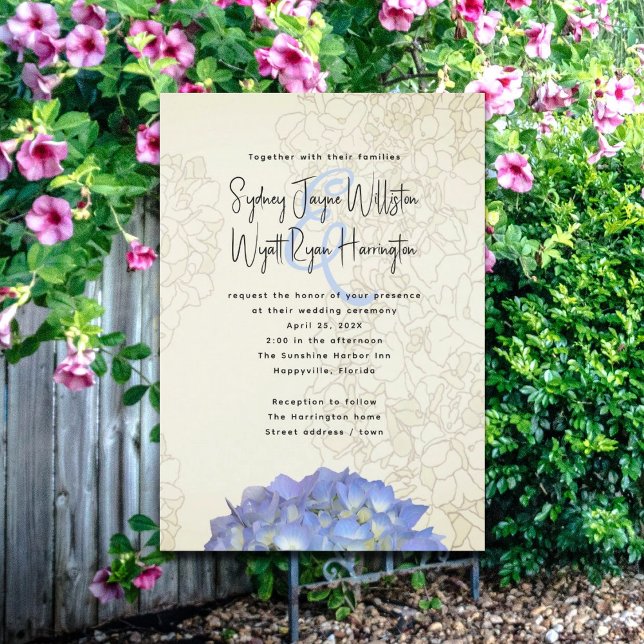 Cartes d'invitation de mariage à l'art floral de B (Créateur téléchargé)