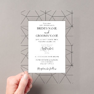 Cartes d'invitation de mariage à motif géométrique