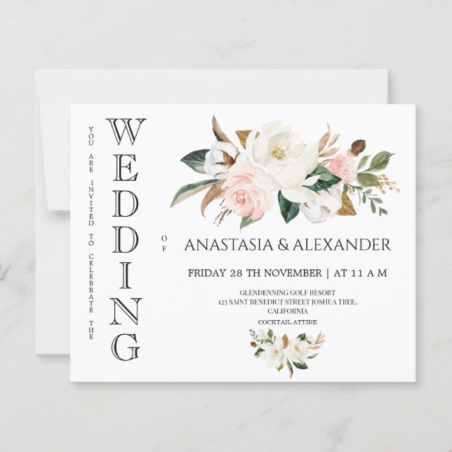 Cartes d'invitation de mariage à petit budget (Devant)