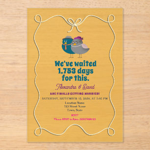 Cartes d'invitation de mariage acryliques drôles
