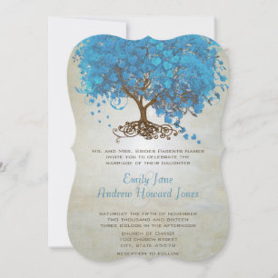 Cartes d'invitation de mariage Arbre à feuilles en