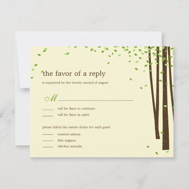 Cartes d'invitation de mariage Arbres de la forêt  (Devant)
