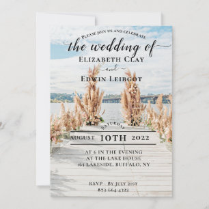 Cartes d'invitation de mariage au bord du lac