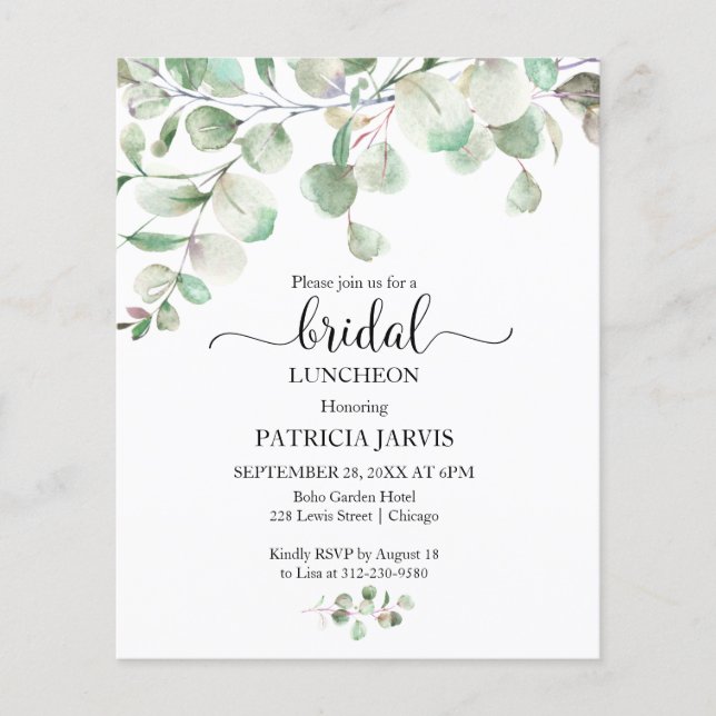 Cartes d'invitation de mariage au budget verdure (Devant)